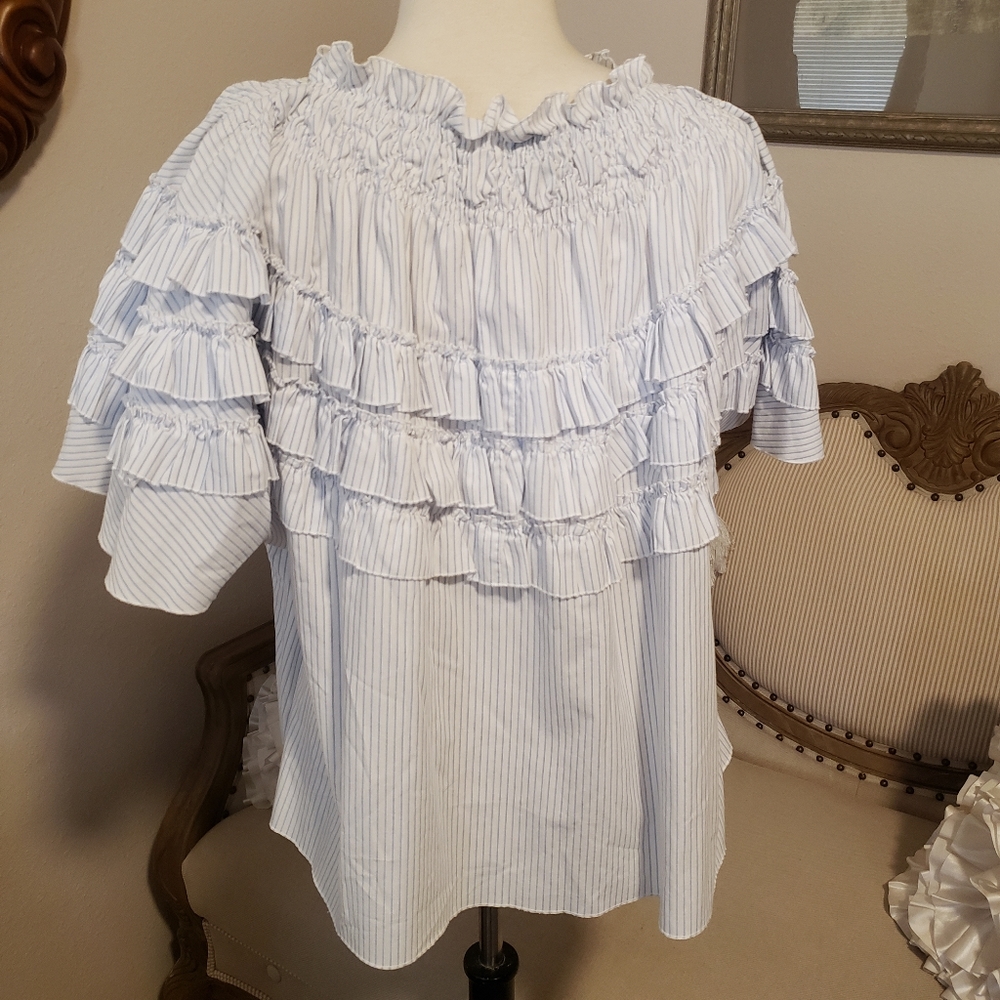 Madewell x Karen Walker Striped Ruffle Top - Picture 9 of 9